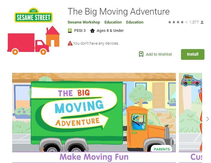 The Big Moving Adventure App